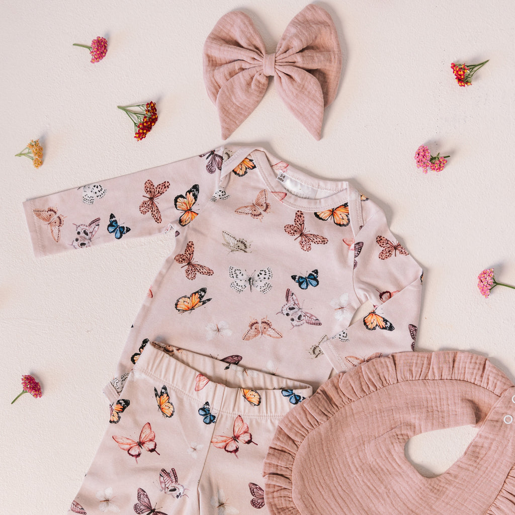 Butterflies Body Vest - dusty pink