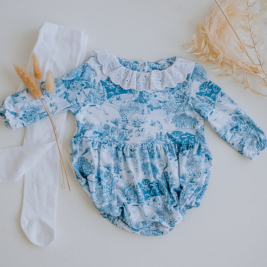 Toile Tales Dolly Romper 6-12, 1-2