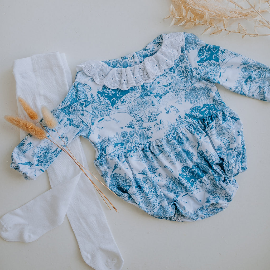 Toile Tales Dolly Romper 6-12, 1-2